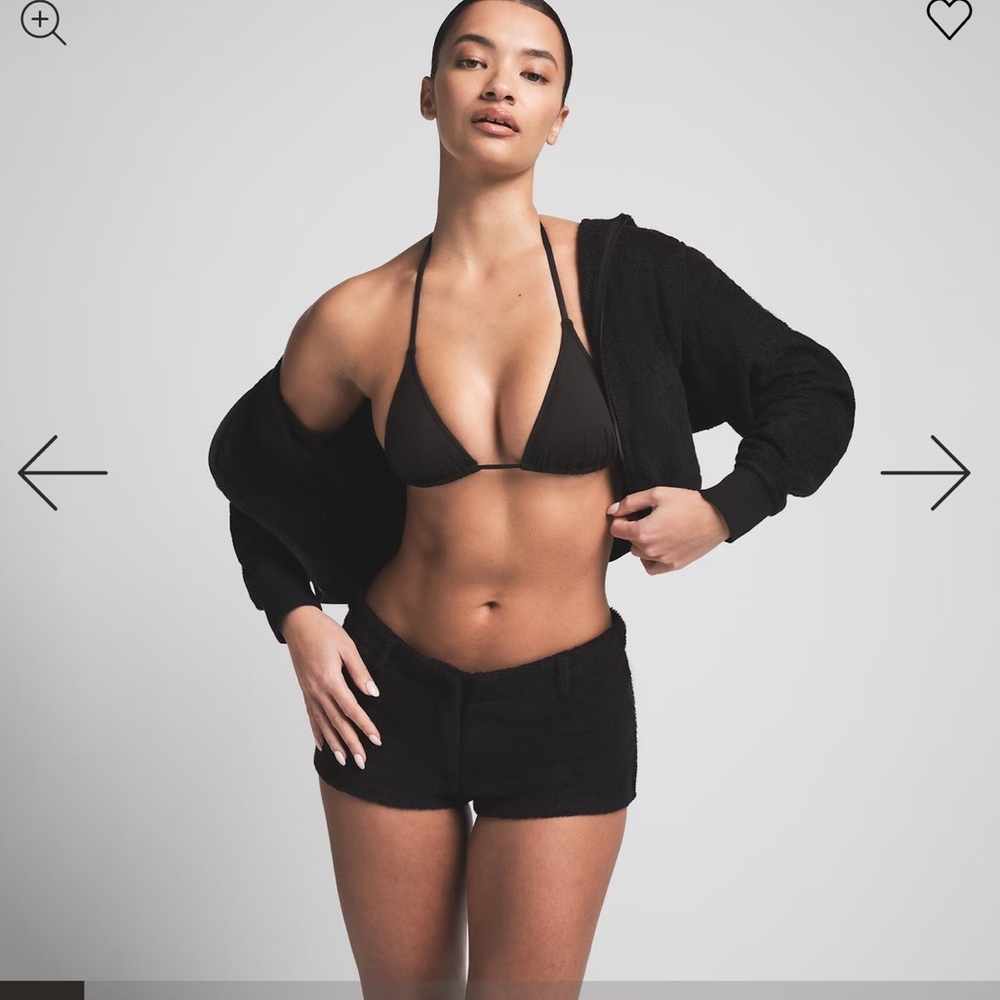 SKIMS Onyx Terry Cover-Up Shorts